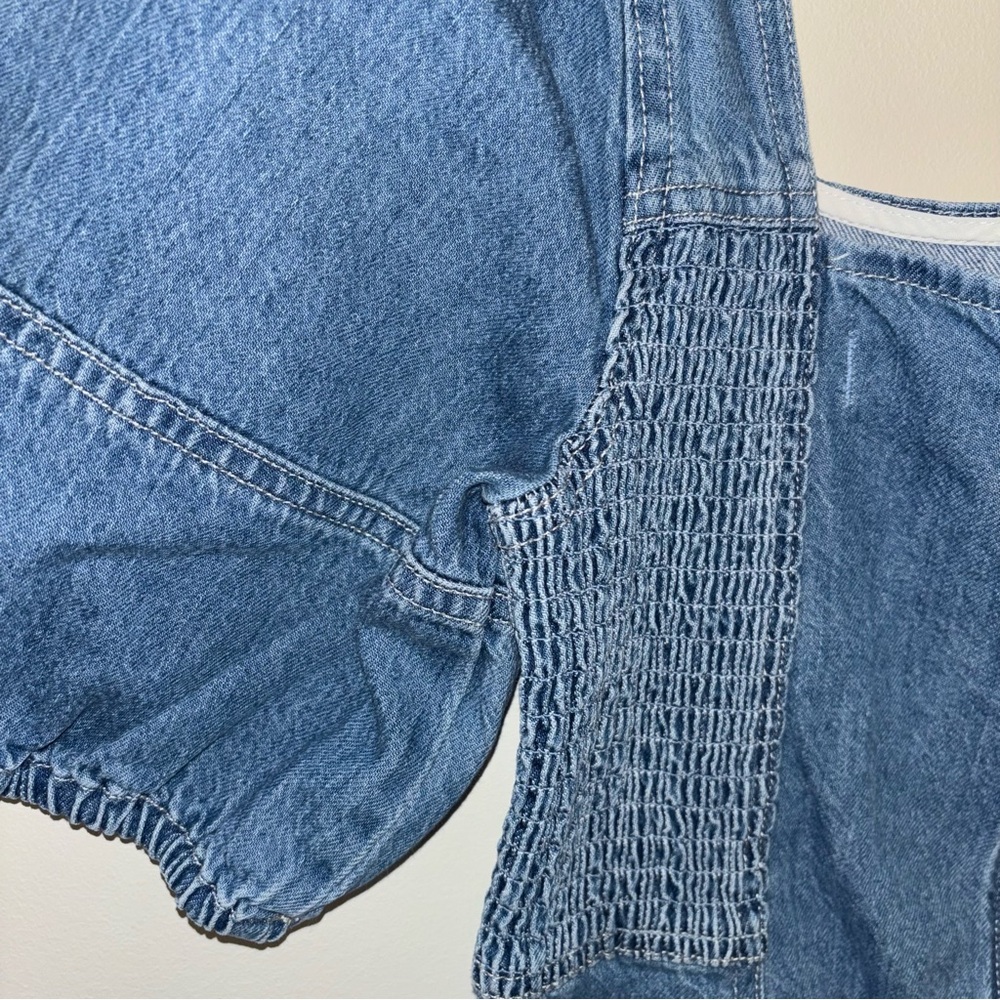 Madewell Maisie Mini Dress Square-Neck Denim Fennwood Wash Size 2 - Picture 11 of 12